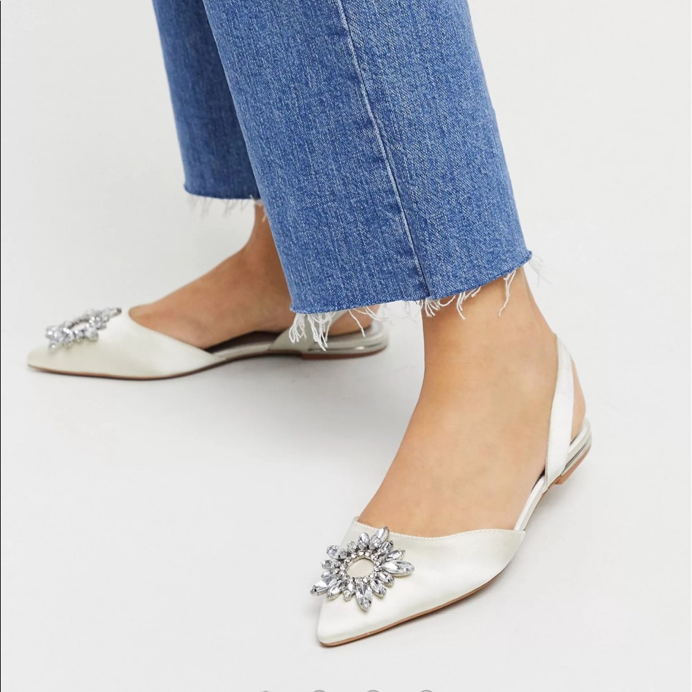 ASOS slingback flats with jewel embellishment, SZ 6
